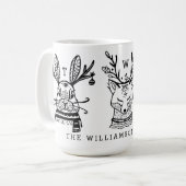 クリスマスウッドランドフォレストアニマルファミリーキャラクター コーヒーマグカップ (正面左)