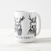クリスマスウッドランドフォレストアニマルファミリーキャラクター コーヒーマグカップ (正面右)
