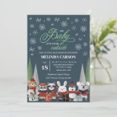 クリスマスウッドランドベビーシャワー招待状 招待状 (スタンド正面)