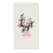 クリスマスウッドランドミニマルシンプルリストの休日1 ラベル (正面)