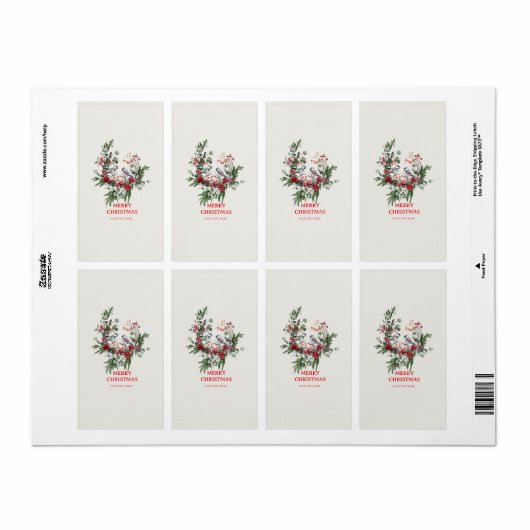 クリスマスウッドランドミニマルシンプルリストの休日1 ラベル (フルシート)