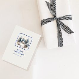 クリスマスウッドランドミニマルシンプルリスト ポストカード