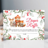 クリスマスウッドランド動物おむつラッフルカード エンクロージャーカード