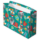 クリスマスウッドランド動物パターンパーティーバッグ ラージペーパーバッグ (裏面アングル)