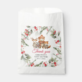 クリスマスウッドランド動物赤ちゃんシャワーのお気に入りバッグ フェイバーバッグ