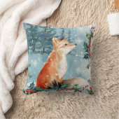 クリスマスウッドランド動物，キツネ クッション (ブランケット)
