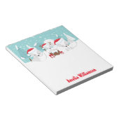 クリスマスウッドランド北極キツネ ノートパッド (アングル)