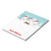 クリスマスウッドランド北極キツネ ノートパッド (回転)