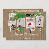 クリスマスウッド素朴フォトカード シーズンカード (正面/裏面)