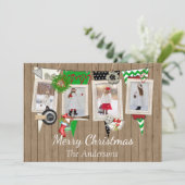 クリスマスウッド素朴フォトカード シーズンカード (スタンド正面)