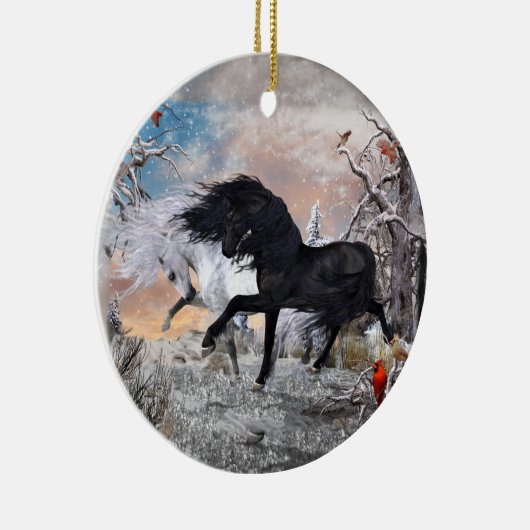 クリスマスウマ2022、両面ver2 セラミックオーナメント (右)