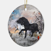 クリスマスウマ2022、両面ver2 セラミックオーナメント (左)
