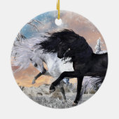 クリスマスウマ2022、両面ver2 セラミックオーナメント (裏面)