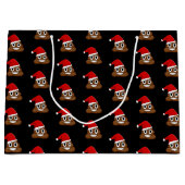 クリスマスウンチ絵文字かわいいおもしろい ラージペーパーバッグ (正面)