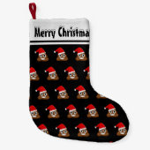 クリスマスウンチ絵文字かわいいパターン スモールクリスマスストッキング (正面)