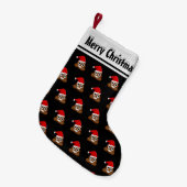 クリスマスウンチ絵文字かわいいパターン スモールクリスマスストッキング (正面 (吊り時))