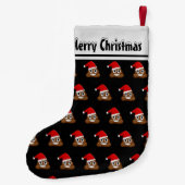 クリスマスウンチ絵文字かわいいパターン スモールクリスマスストッキング (裏面)