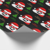 クリスマスウンチ絵文字とサンタ帽子ラッピング紙 ラッピングペーパー (角)