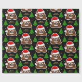 クリスマスウンチ絵文字とサンタ帽子ラッピング紙 ラッピングペーパー (フラット)