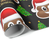 クリスマスウンチ絵文字とサンタ帽子ラッピング紙 ラッピングペーパー (ロールコーナー)