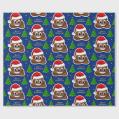 クリスマスウンチ絵文字とサンタ帽子ラッピング紙 ラッピングペーパー (フラット)