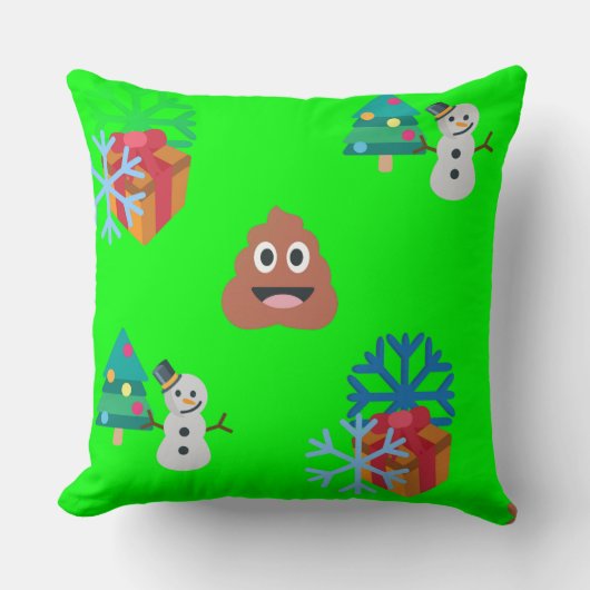 クリスマスウンチ絵文字 クッション (正面)