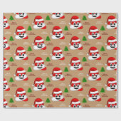 クリスマスウンチ絵文字(サンタハットを包む紙) ラッピングペーパー (フラット)