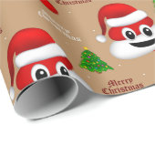 クリスマスウンチ絵文字(サンタハットを包む紙) ラッピングペーパー (ロールコーナー)