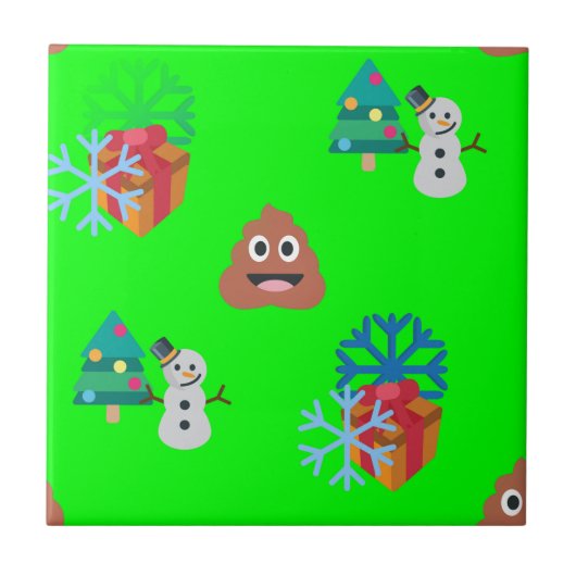 クリスマスウンチ絵文字 タイル (正面)