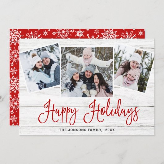 クリスマスウ素朴ィード3 PHOTO Greeting シーズンカード (正面/裏面)