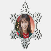 クリスマスエイミーオーナメント スノーフレークピューターオーナメント (右)