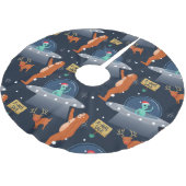 クリスマスエイリアンイエティサスカッチビッグフット ブラッシュドポリエステルツリースカート (アングル)