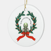 クリスマスエイリアンリース セラミックオーナメント (左)