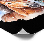 クリスマスエクエストランホースサンタハットアニマルエクエスト ポスター (角)