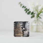 クリスマスエグゼク実在ティブエステート写真QRコード スクエア名刺 (スタンド正面)