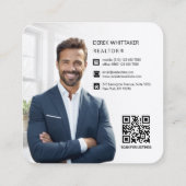 クリスマスエグゼク実在ティブエステート写真QRコード スクエア名刺 (裏面)