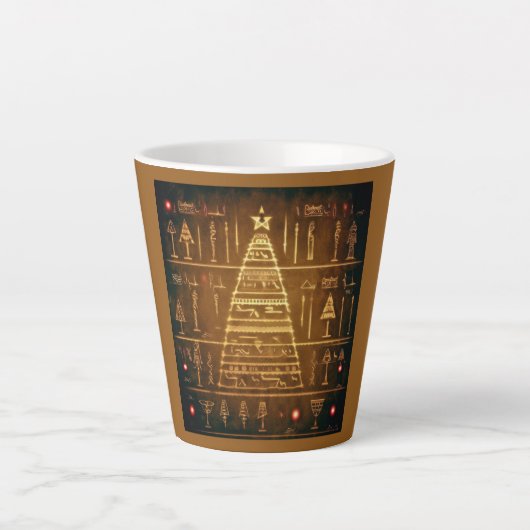 クリスマスエジプト絵文字3 カフェラテマグ (正面)