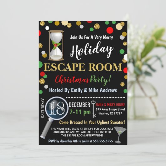 クリスマスエスケープルーム招待状 招待状 (スタンド正面)