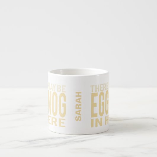 クリスマスエッグノッグを今ここでパーソナライズおもしろい休日 エスプレッソカップ (正面)