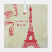 クリスマスエッフェルタワー ガラスオーナメント (正面)