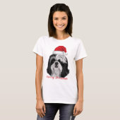クリスマスエディションシーズー(犬)Tzu Tシャツ (正面フル)