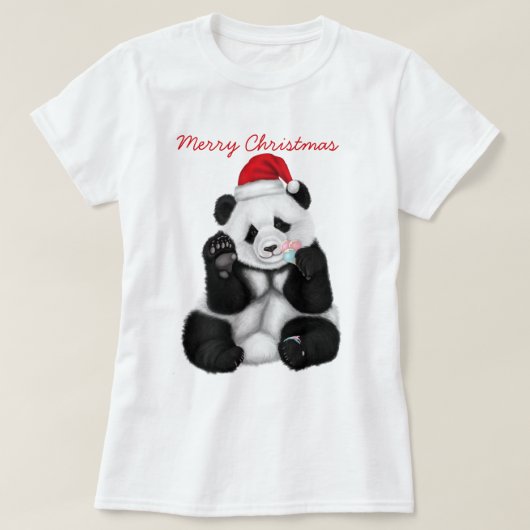 クリスマスエディションベビーパンダ Tシャツ (デザイン正面)