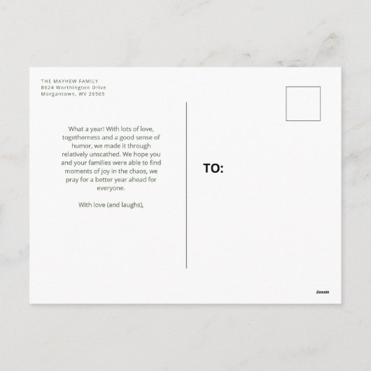 クリスマスエバーグリーンおもしろいのオケイエスト シーズンポストカード (裏面)