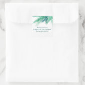 クリスマスエバーグリーンの松のカスタム葉 スクエアシール (バッグ)