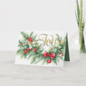 クリスマスエバーグリーンガーランド弓レッドベリー シーズンカード (正面)