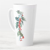 クリスマスエバーグリーンズホリーとベリー カフェラテマグ (左アングル)