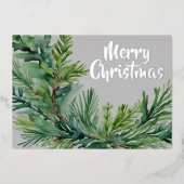 クリスマスエバーグリーンブランチ 箔シーズンカード (正面)