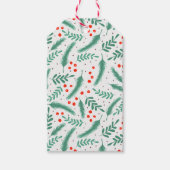 クリスマスエバーグリーンブリューズとホリーベリー ギフトタグ (正面)
