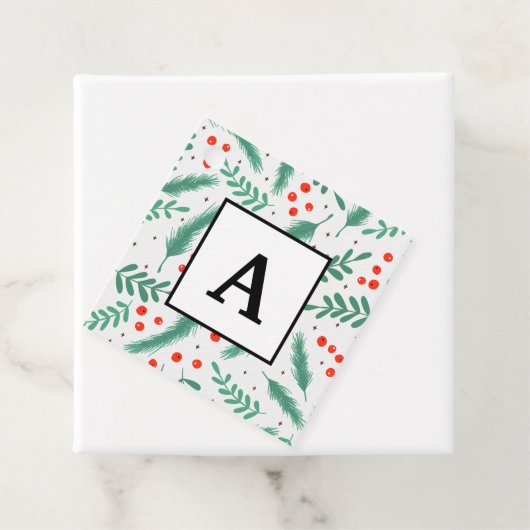 クリスマスエバーグリーンブリューズとホリーベリー フェイバータグ (インサイチュ)