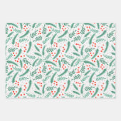 クリスマスエバーグリーンブリューズとホリーベリー ラッピングペーパーシート (正面3)